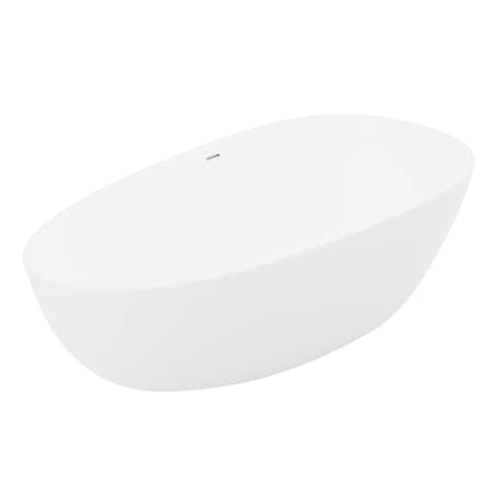 Anzzi Makot 5.6 ft. Man-Made Stone Freestanding Bathtub in Matte White BS-S06